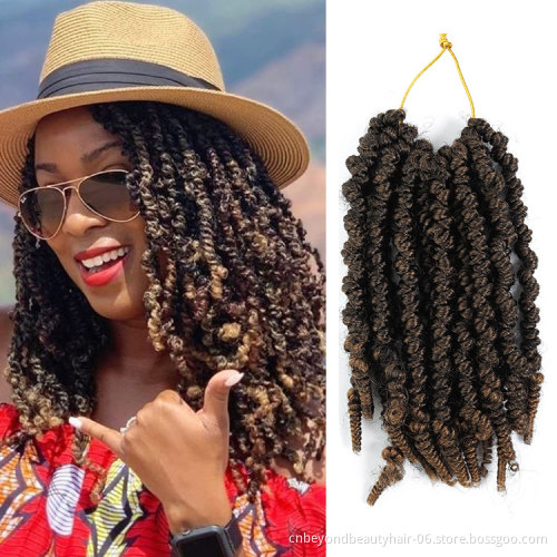 private label Short Spring Twist Hair Curly Spring Pre-twisted Braids Synthetic Bomb Pre-Twisted Passion Twists Crochet Braids
